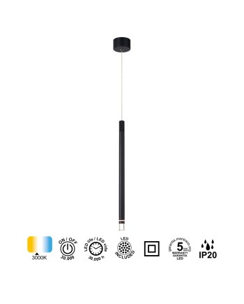 MOANA * COLGANTE 1L LED 7W - NEGRO ARENA